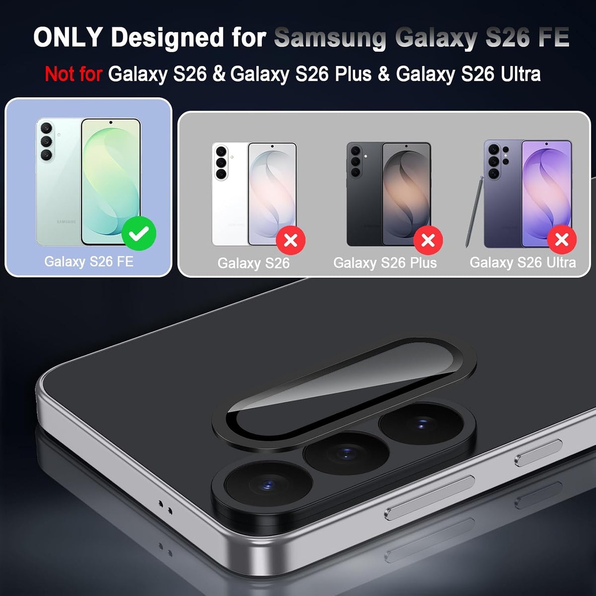 Camera Lens Protector Alloy Frame for Samsung Galaxy S26 FE