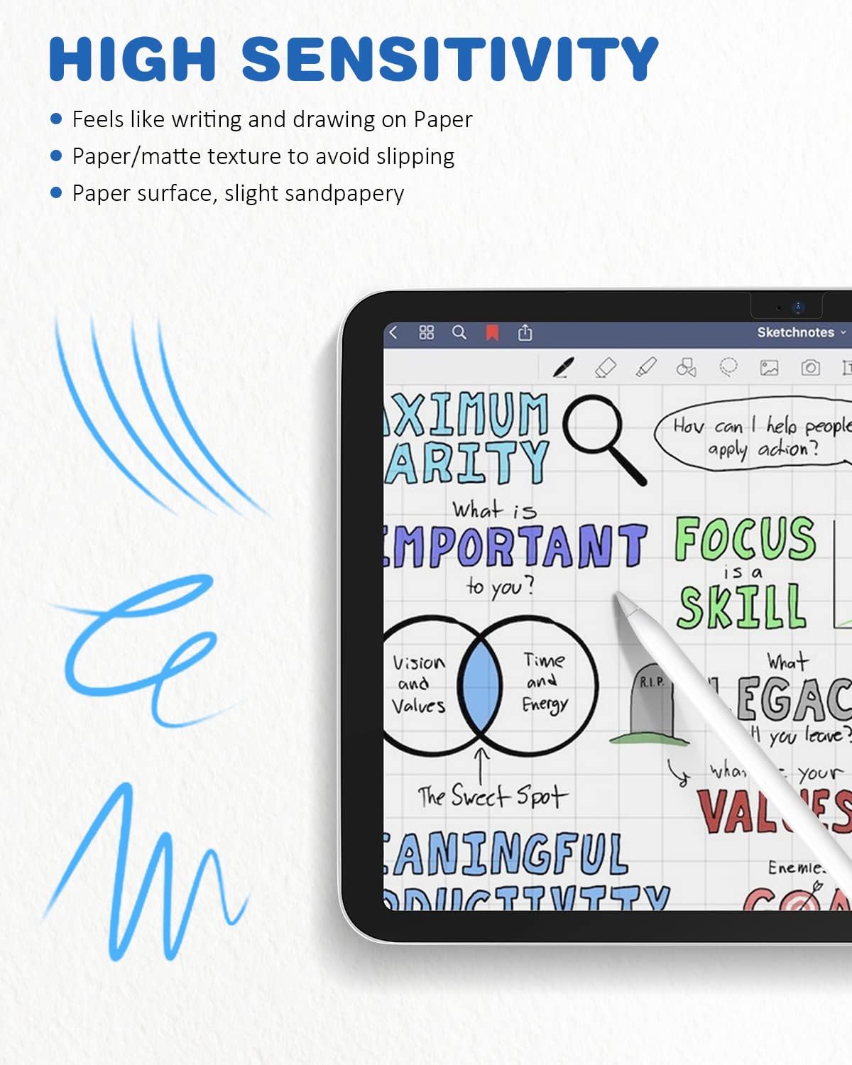 Paper Film Screen Protector for iPad 11" 11th Gen A16 (2025) - 2 Pack