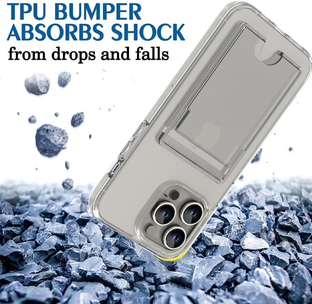 Clear Wallet Card Case for iPhone 17 Pro