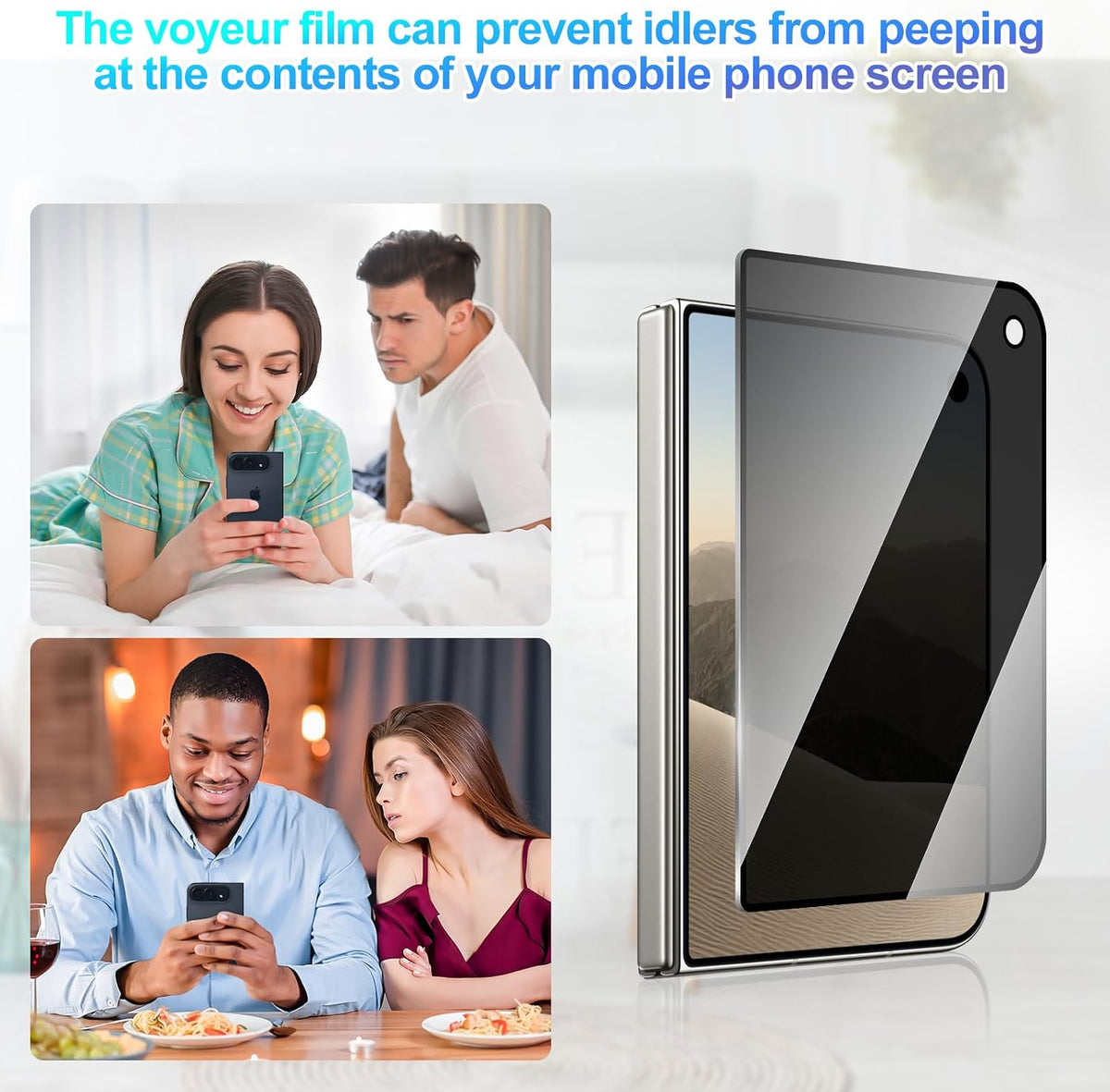 Privacy Glass Front Cover Screen Protector for iPhone Duo