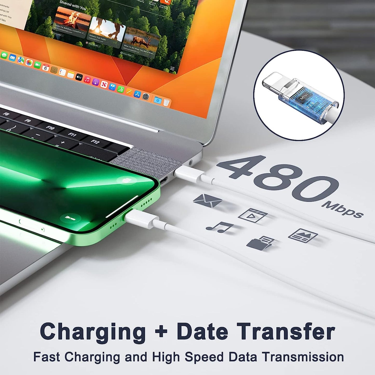 20W Fast Wall Charger with USB Type-C to Lightning cable