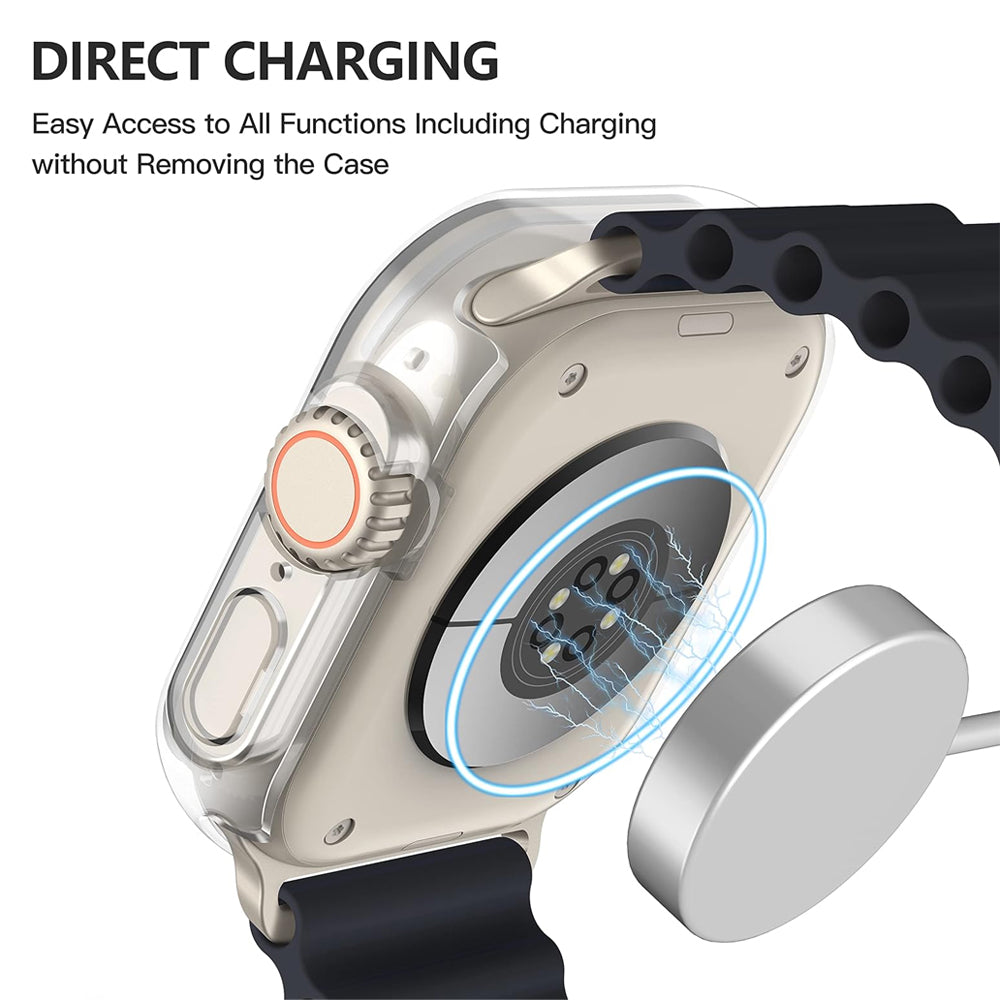 Apple Watch Ultra 3 49mm Case with Glass Screen Protector by Swiftshield (2 Pack - Clear)