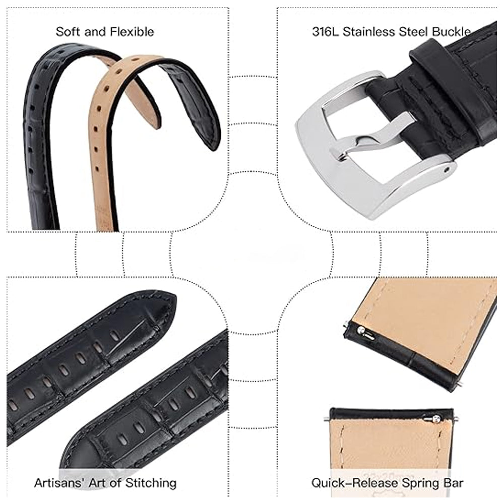 Alligator Pu-Leather Strap for Samsung Galaxy Watch