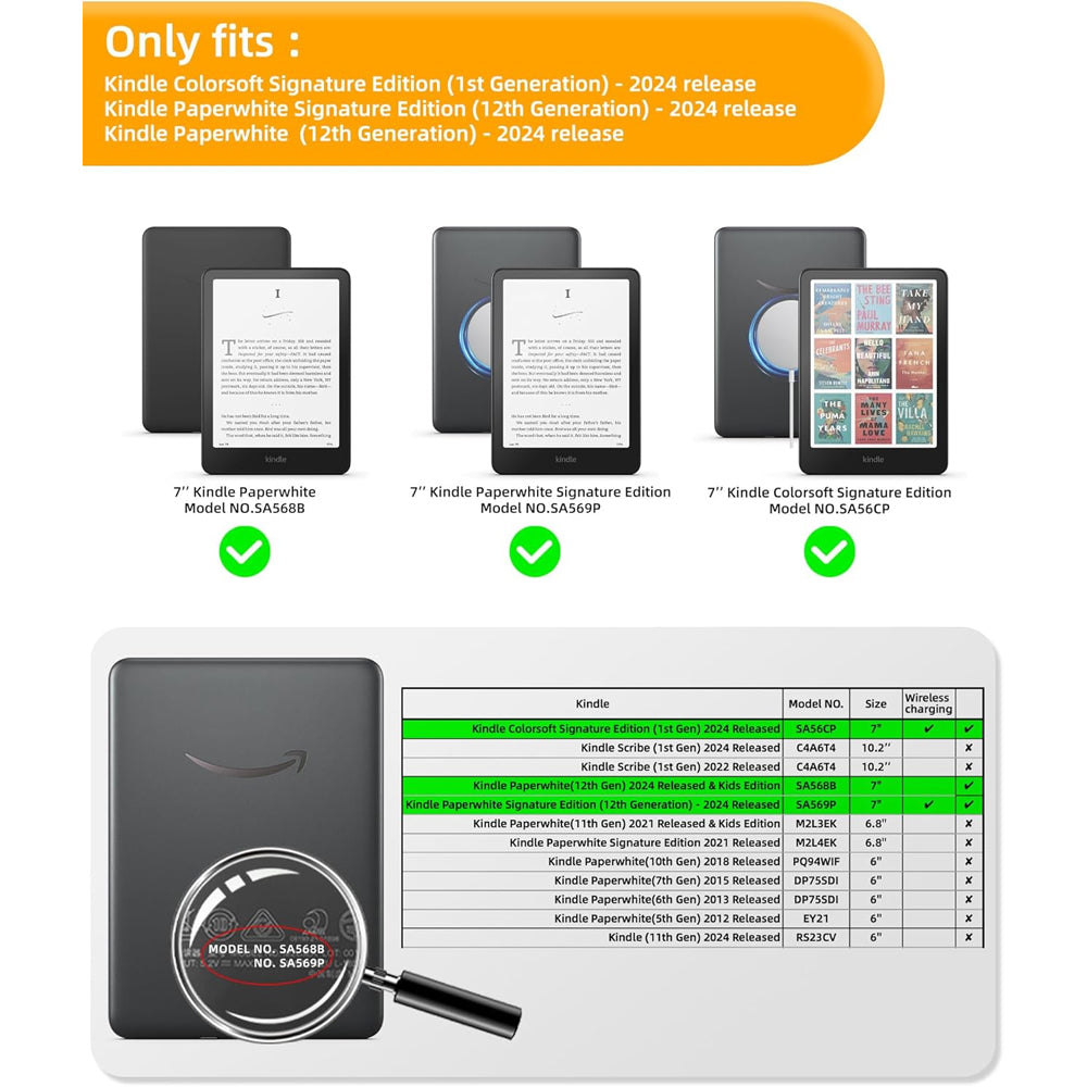 Clear Bumper Case for Kindle Paperwhite 12th Gen 7" (2024)