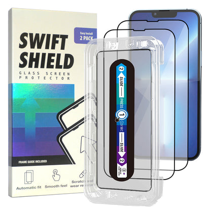 iPhone 13 Pro Clear Premium Tempered Glass Screen Protector Alignment Kit by SwiftShield [2-Pack]