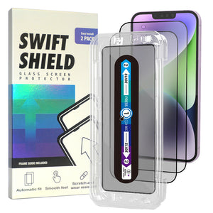 iPhone 14 Plus Matte Anti-Glare Premium Tempered Glass Screen Protector Alignment Kit by SwiftShield [2-Pack]