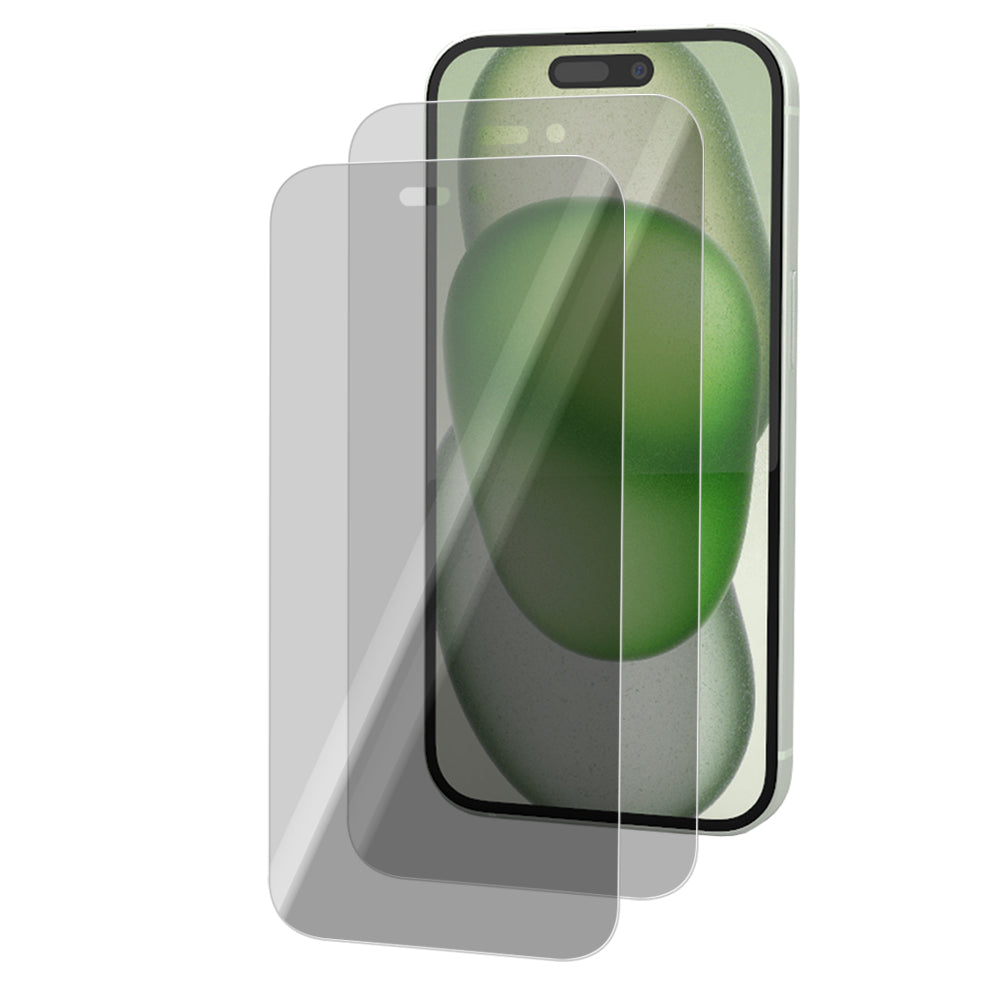 iPhone 15 Plus Tempered Glass Screen Protector [2-Pack] with Easy Alignment Frame – Privacy, Premium by SwiftShield
