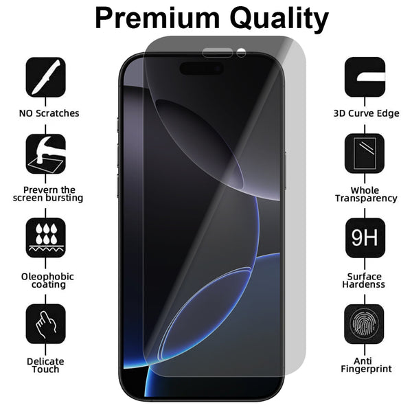 Privacy Glass Screen Protector for iPhone 16 Pro Max