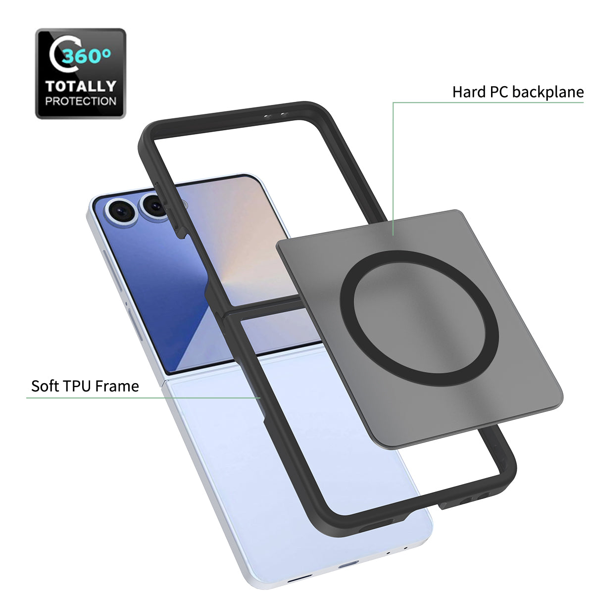 Magsafe Compatible Matte Case for Samsung Galaxy Z Flip 7