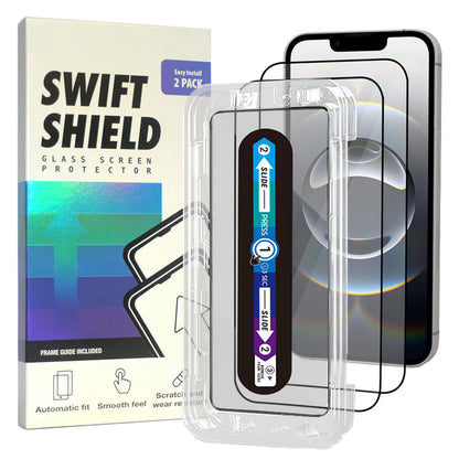 iPhone 16e Tempered Glass Screen Protector [2-Pack] with Easy Alignment Frame – Clear, Premium by SwiftShield