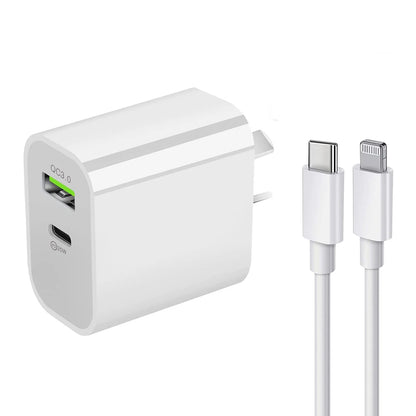 20W Fast Wall Charger with USB-C to Lightning cable