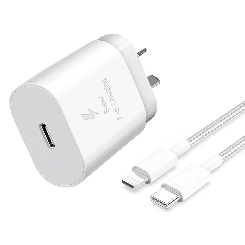 25W Fast Wall Charger with Lightning to USB-C cable