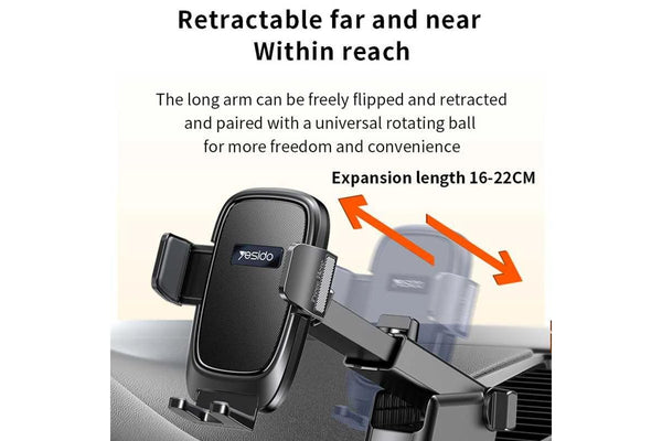 Suction Cup Retractable Adjustable Car Phone Holder Yesido C262