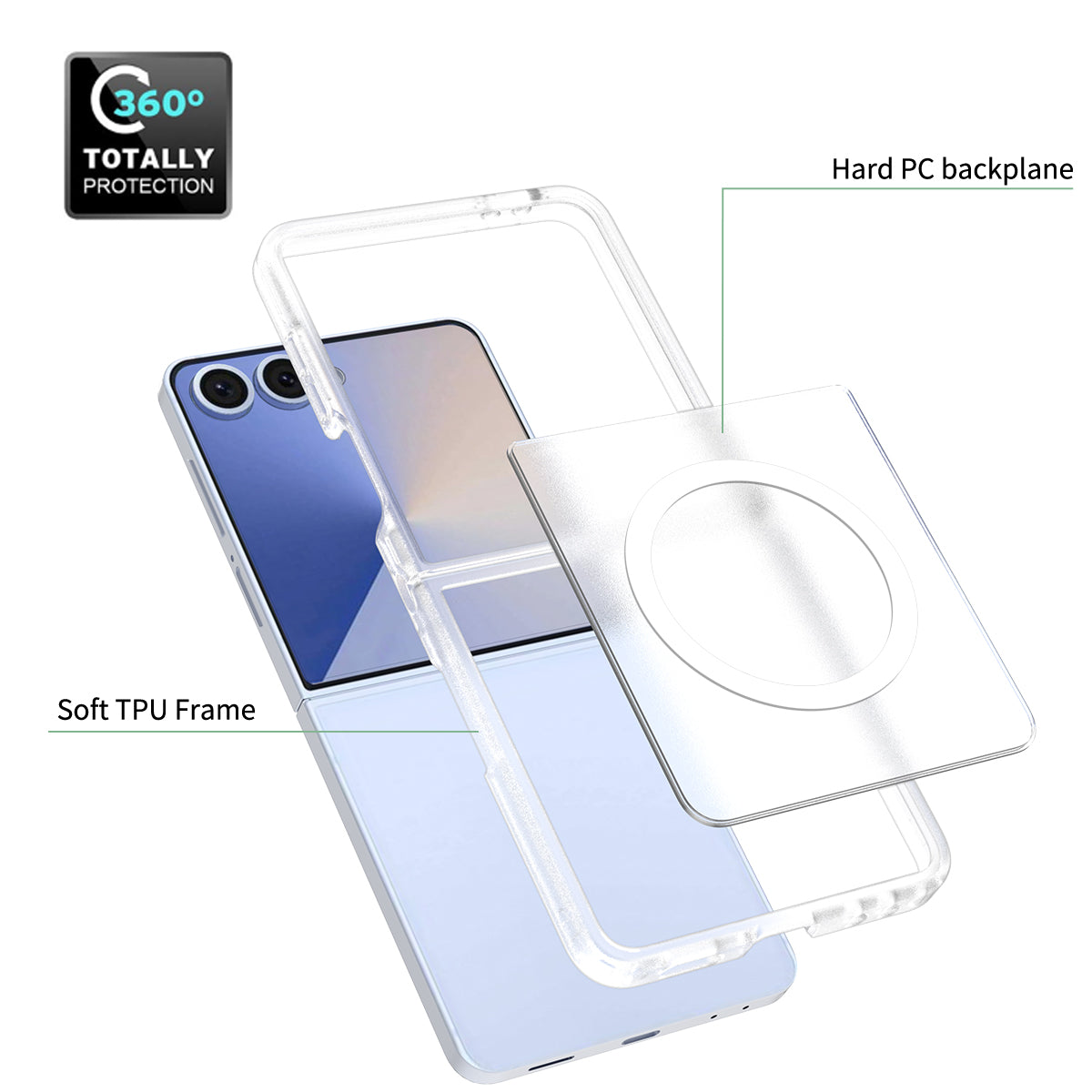 Magsafe Compatible Matte Case for Samsung Galaxy Z Flip 7
