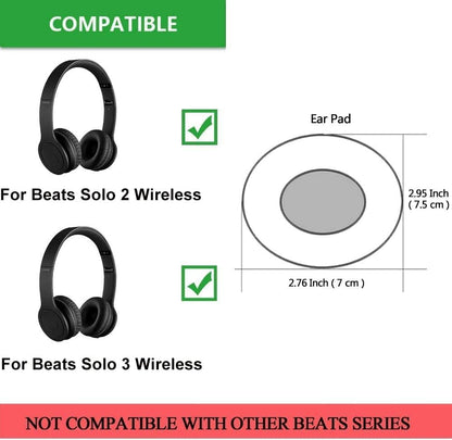 Replacement Ear Pads Compatible with Dr Dre Beats by Dre Solo 3.0 Wireless