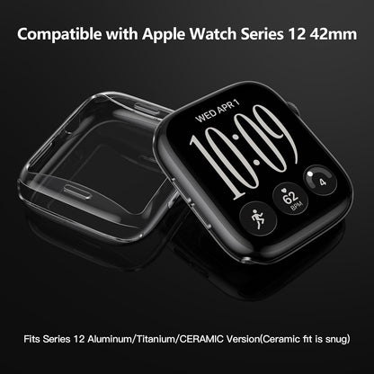 TPU Clear Case Screen Protector for Apple Watch Series 12 (42mm)