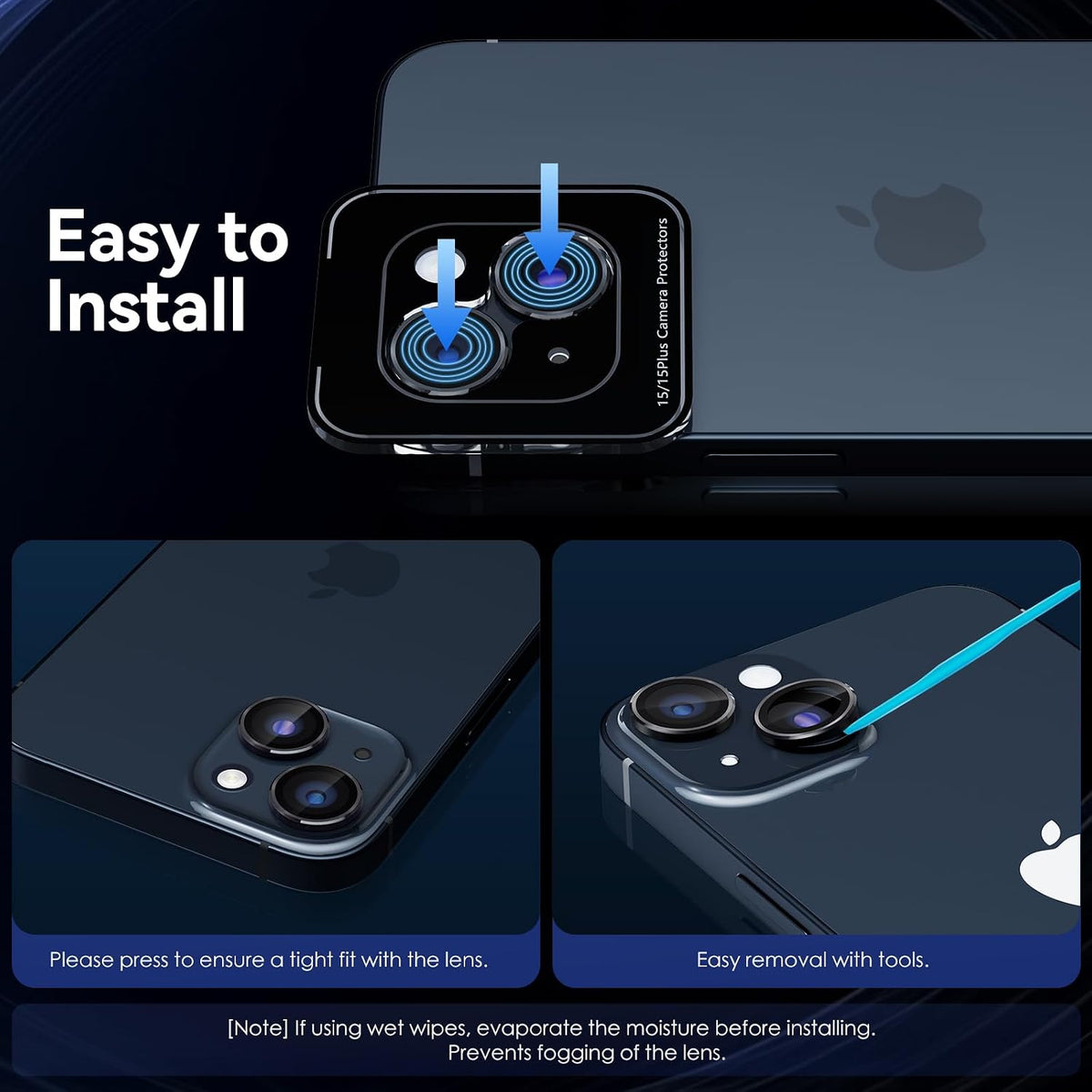 Camera Lens Protector Alloy Frame for iPhone 15