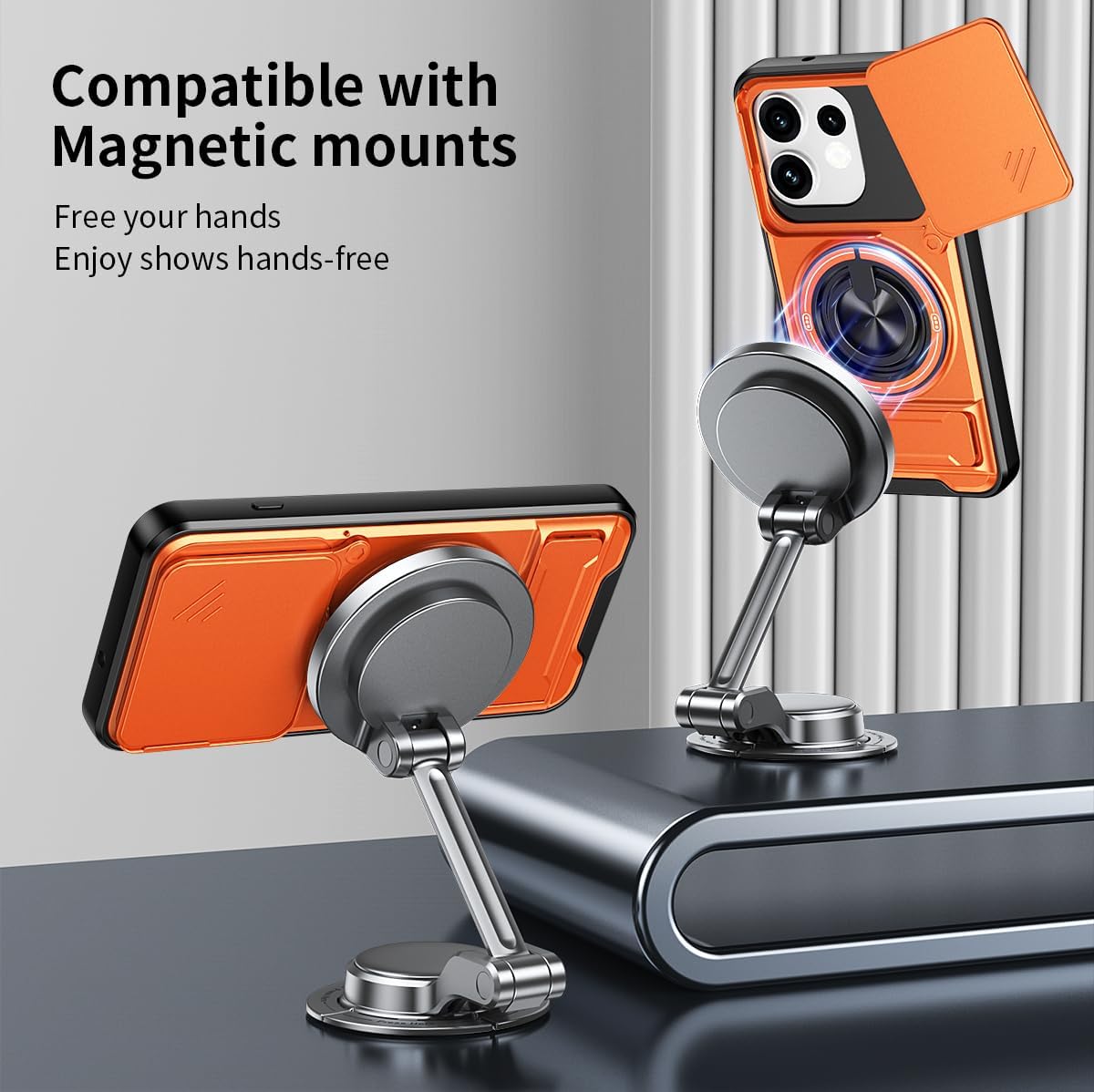 Magsafe Compatible Tough Ring Stand Case for Oppo Reno 16 Pro