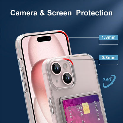 Clear Wallet Card Case for iPhone 15 Plus