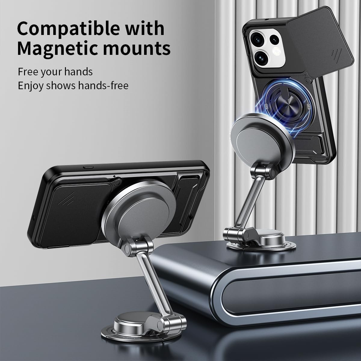 Magsafe Compatible Tough Ring Stand Case for Oppo Reno 16 Pro