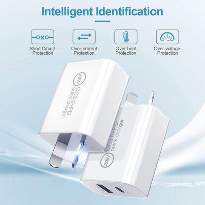 Fast Charge Wall Charger (USB-A + USB-C port)