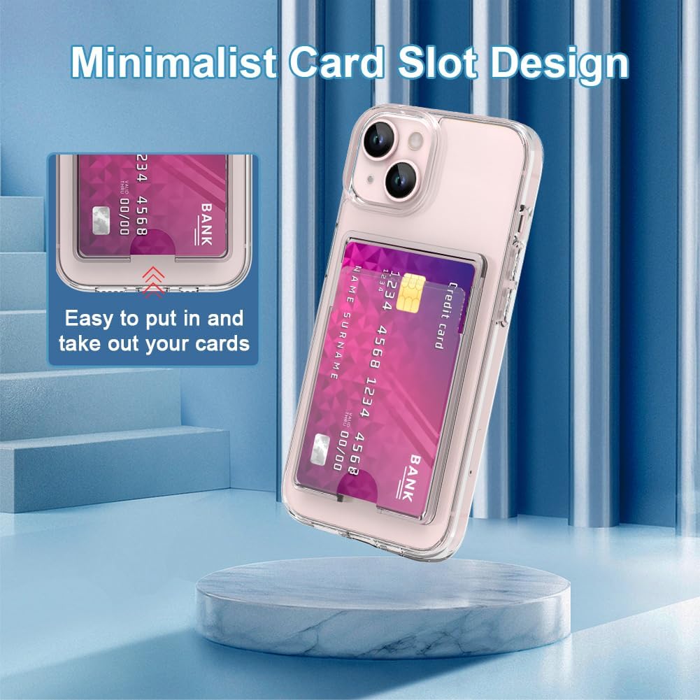 Clear Wallet Card Case for iPhone 15 Plus