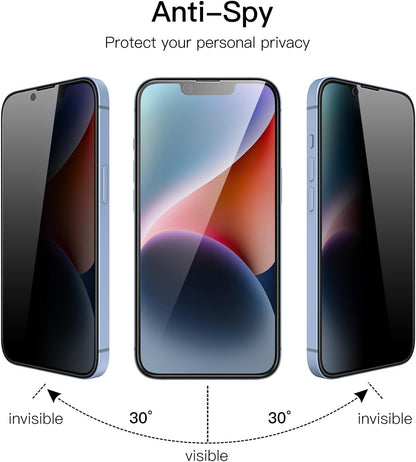iPhone 14 Pro Max Tempered Glass Screen Protector [2-Pack] with Easy Alignment Frame – Privacy, Premium by SwiftShield