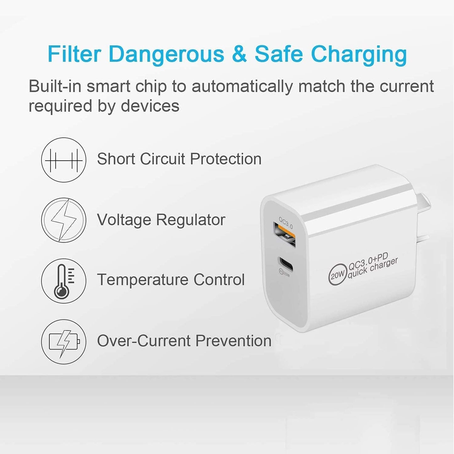 iPhone 13 20W Fast Wall Charger with Lightning cable