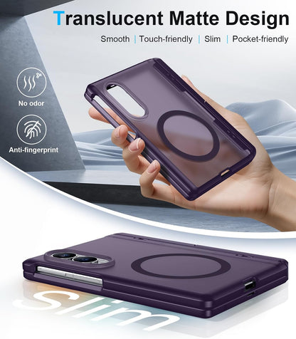 360 Magsafe Compatible Matte Case with Stand for Samsung Galaxy Z Fold 8