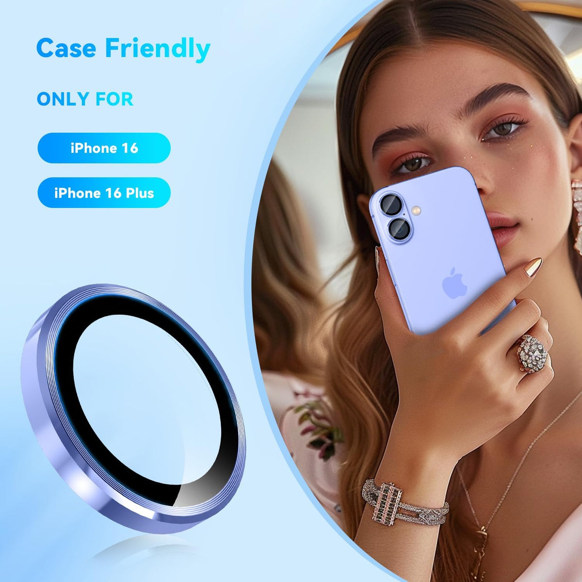 Camera Lens Protector Alloy Frame for iPhone 16