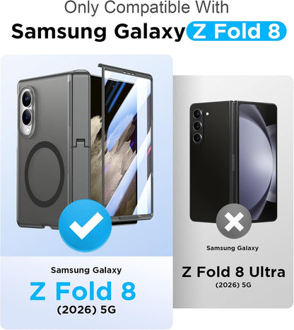 360 Magsafe Compatible Matte Case with Stand for Samsung Galaxy Z Fold 8