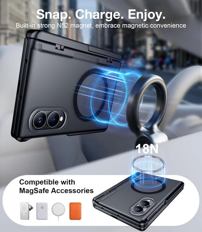 360 Magsafe Compatible Matte Case with Stand for Samsung Galaxy Z Fold 8