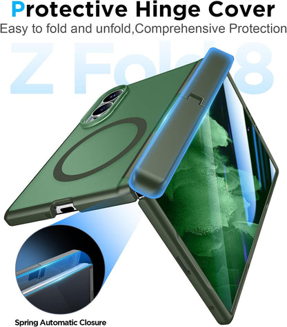 360 Magsafe Compatible Matte Case with Stand for Samsung Galaxy Z Fold 8