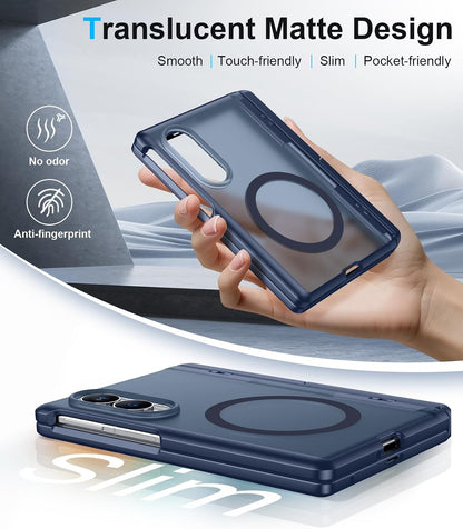 360 Magsafe Compatible Matte Case with Stand for Samsung Galaxy Z Fold 8