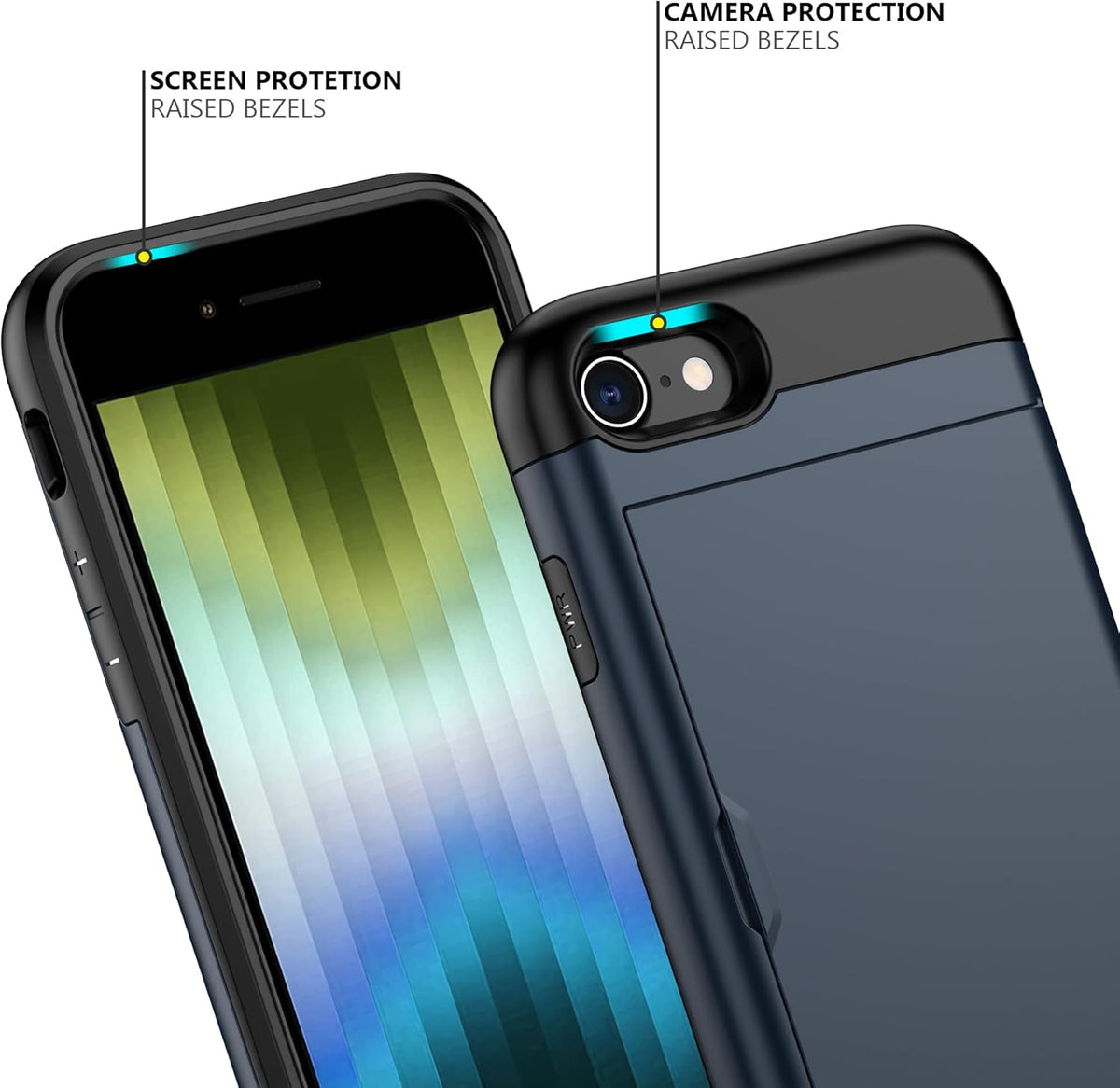 Heavy-Duty Card Holder Cover for iPhone SE (2020)