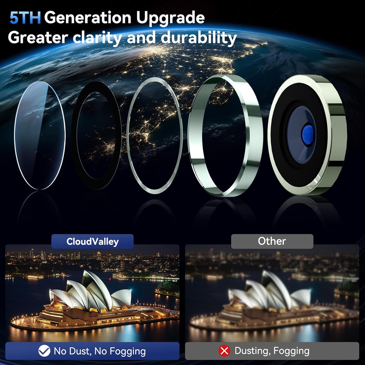 Camera Lens Protector Alloy Frame for iPhone 15