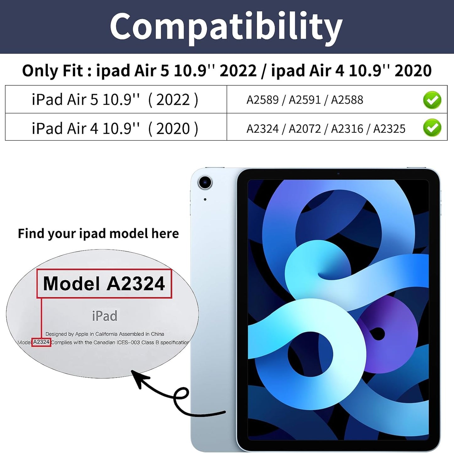 Smart Cover Case for iPad Air 10.9" 5th Gen (2022)