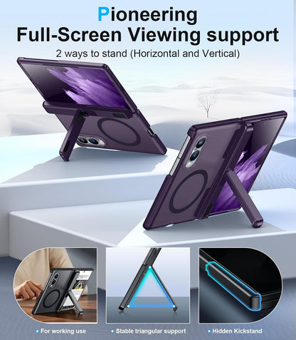 360 Magsafe Compatible Matte Case with Stand for Samsung Galaxy Z Fold 8
