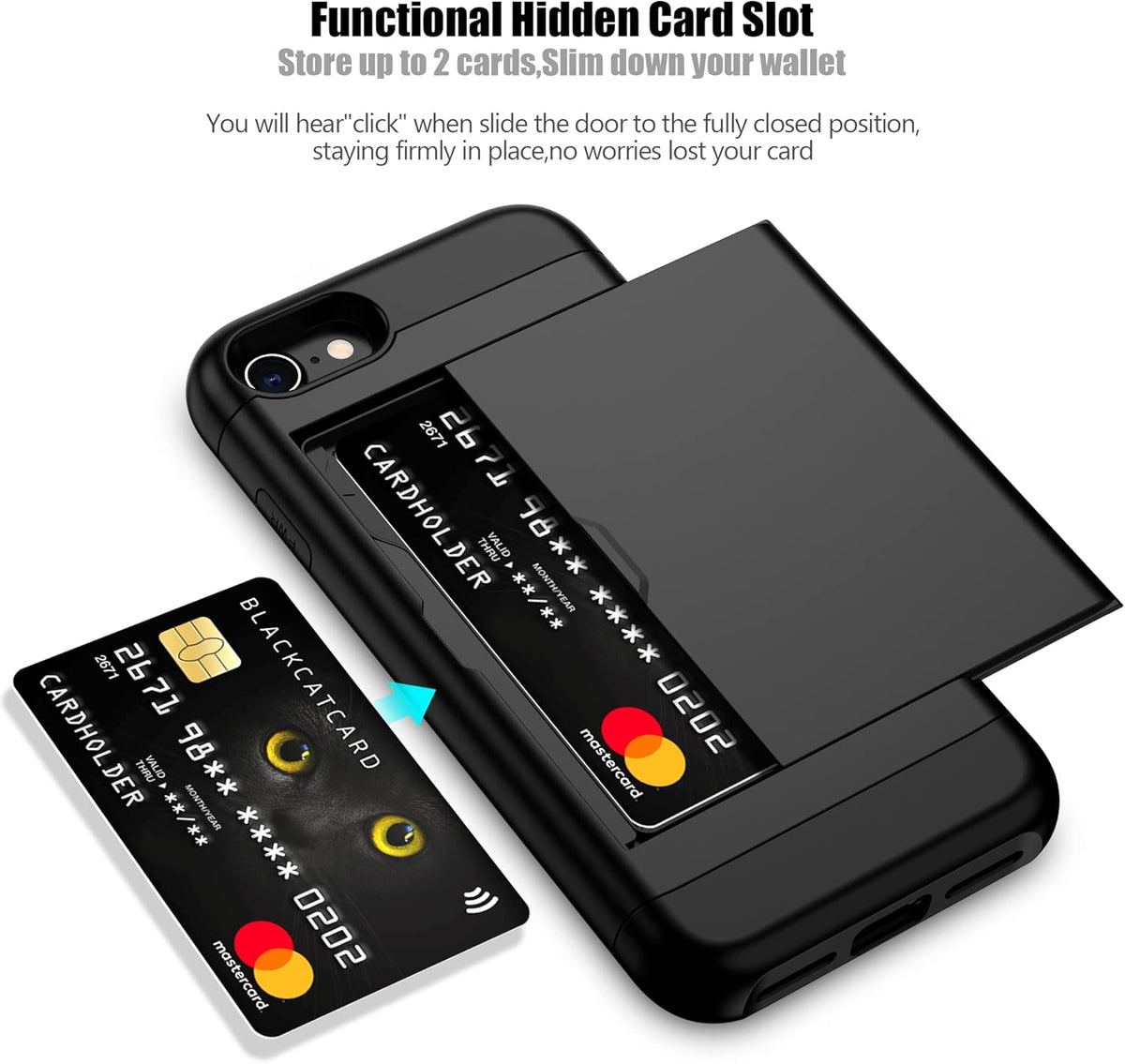 Heavy-Duty Card Holder Cover for iPhone SE (2020)
