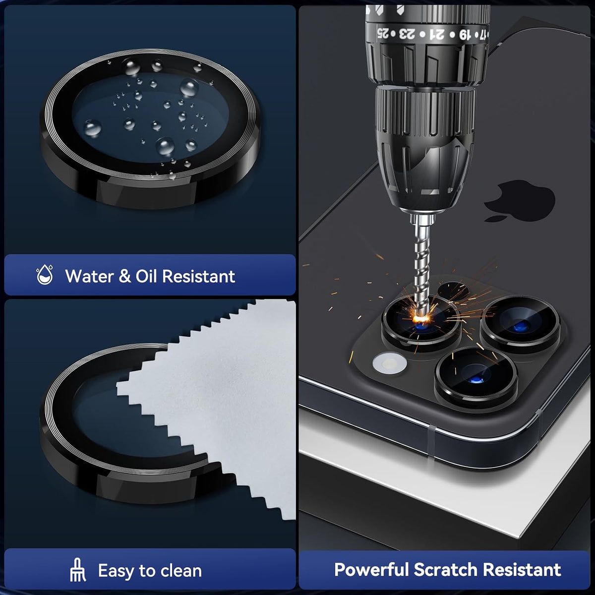 Camera Lens Protector Alloy Frame for iPhone 15 Pro