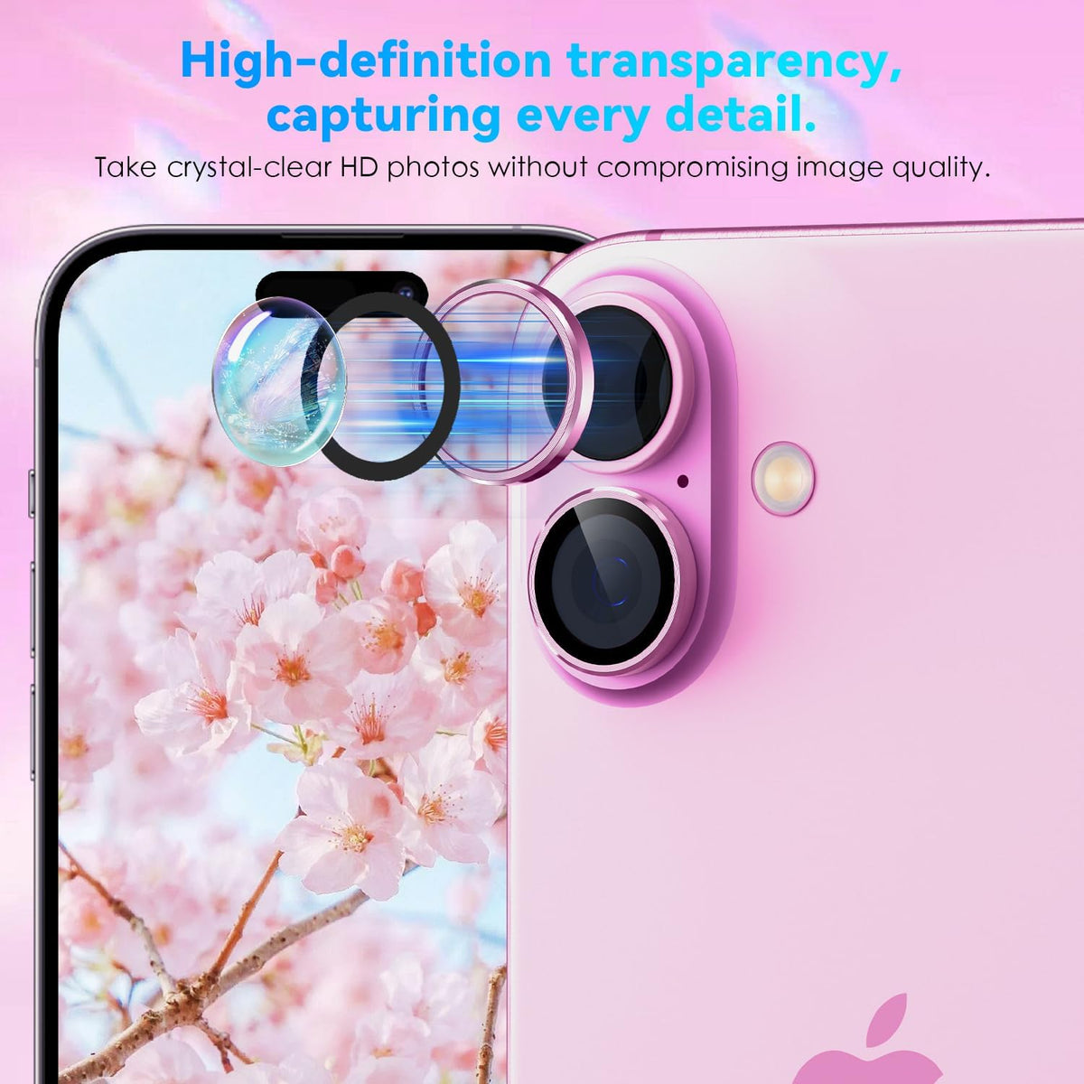 Camera Lens Protector Alloy Frame for iPhone 16