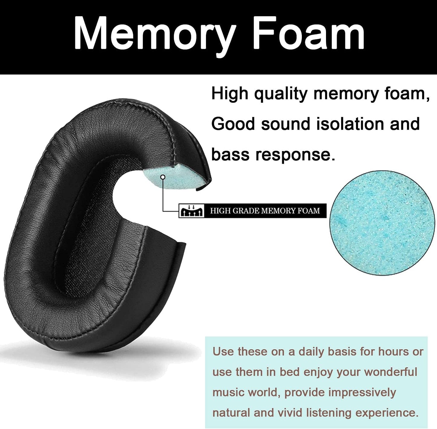 Replacement Earpads for Audio Technica M50X