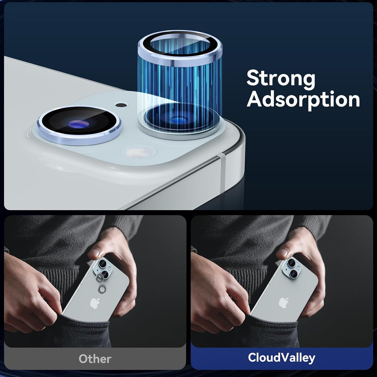 Camera Lens Protector Alloy Frame for iPhone 15
