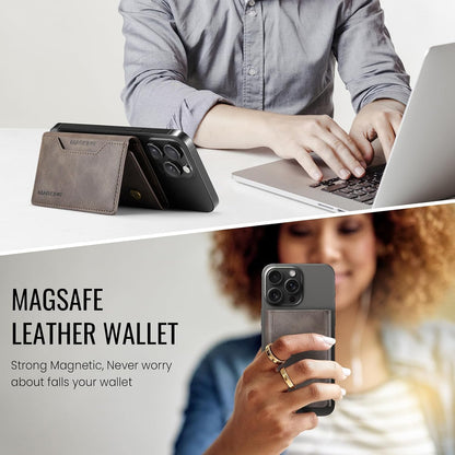 MagSafe Compatible Magnetic Leather Wallet Card Holder for iPhone