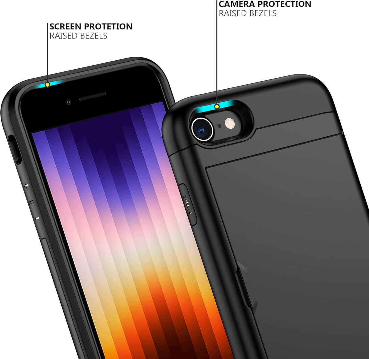 Heavy-Duty Card Holder Cover for iPhone SE (2020)