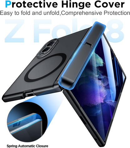 360 Magsafe Compatible Matte Case with Stand for Samsung Galaxy Z Fold 8