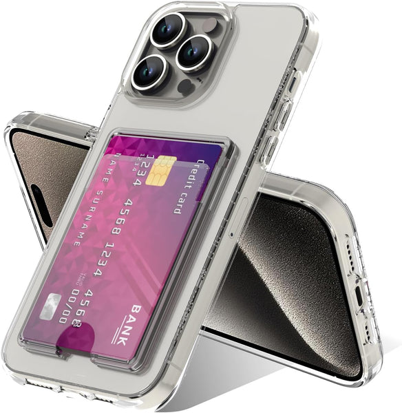 Clear Wallet Card Case for iPhone 15 Pro