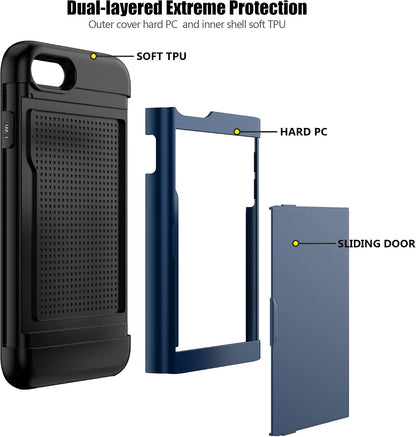 Heavy-Duty Card Holder Cover for iPhone SE (2020)