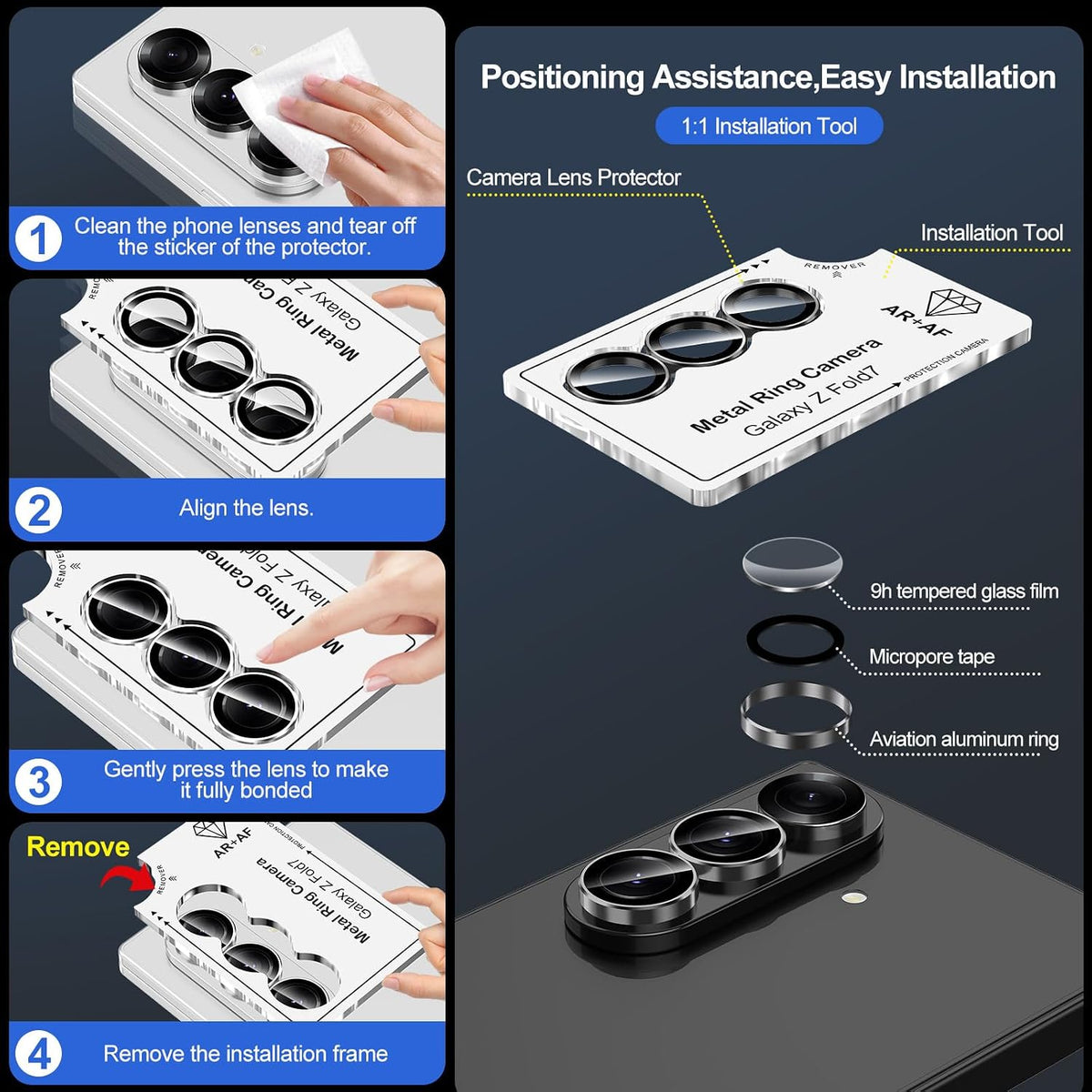 Camera Lens Protector Alloy Frame for Z Fold 7