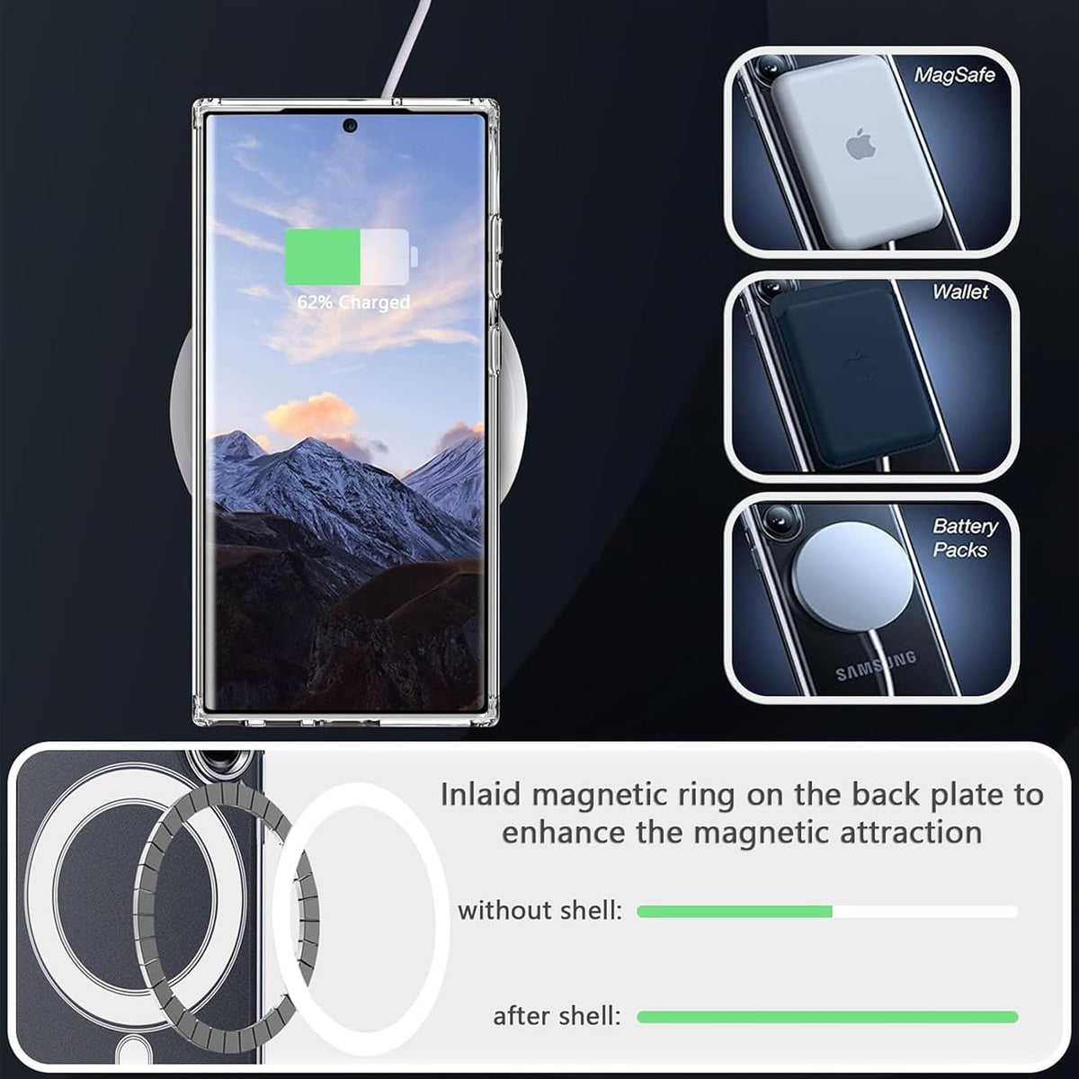 Clear Thin Magsafe Compatible Case for Samsung Galaxy S22